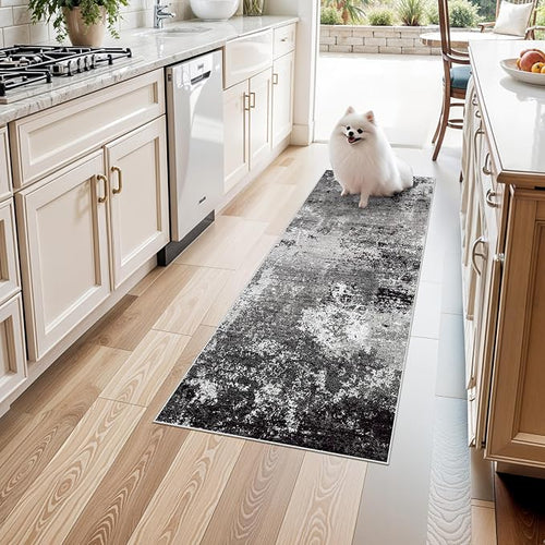 2x5 Washable Kitchen Rug Runner – Non-Slip Abstract Modern Small Rug by BYYVOORugsforYourHome