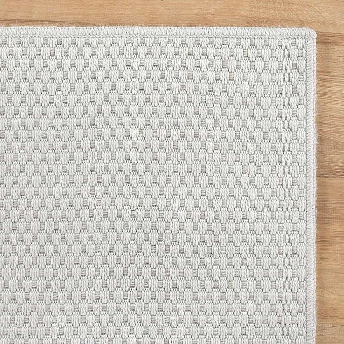CAMILSON Easy Jute Rug 4x6, Indoor Outdoor Off-White Farmhouse Area Rugs - Image 8