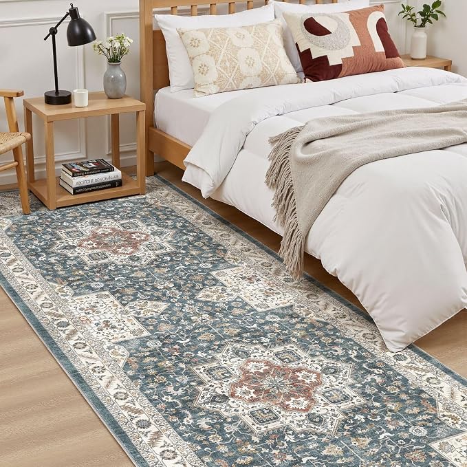 Vintage Hallway Runner Rug 3x10: Large Soft Washable Entryway - Image 4