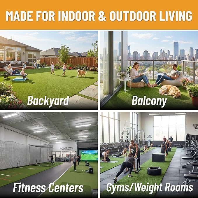 Ottomanson Artificial Turf for Backyard, Training & Outdoor Use 78" x 30' - Image 4