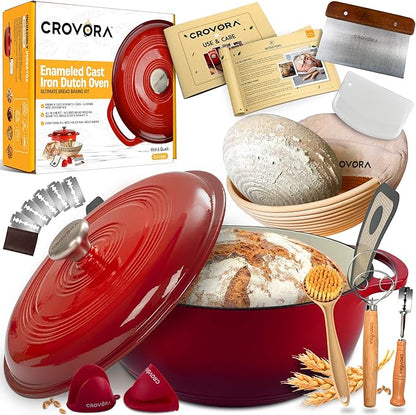 Crovora 6 QT Enameled Cast Iron Dutch Oven by Crovora