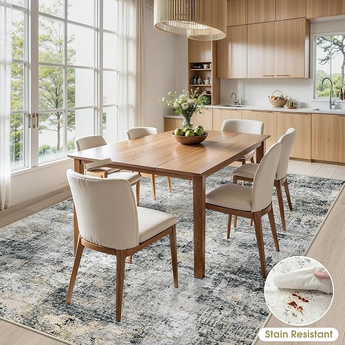8x10 Area Rugs for Living Room Bedroom: Abstract Washable Rug - Image 4