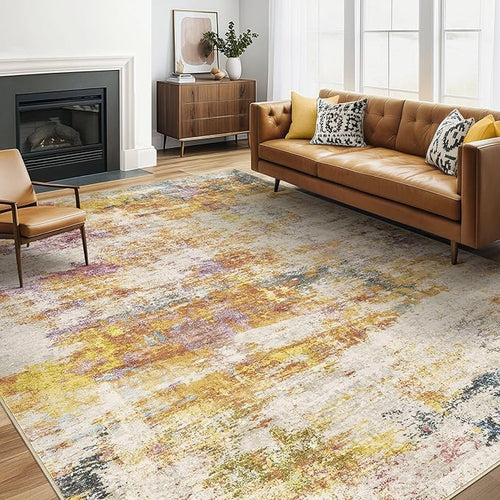 6x9 Area Rugs Living Room: Washable Large Abstract Modern Soft Stain Resistant by LOONGRUG
