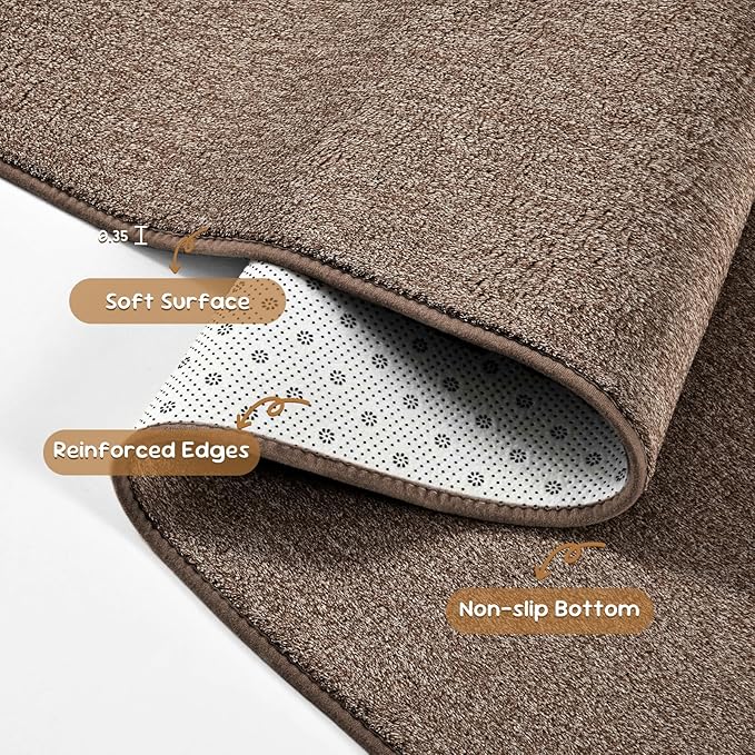 Pettop 6x9 Brown Area Rugs for Living Room Bedroom, Thickened Memory-Foam Throw - Image 7