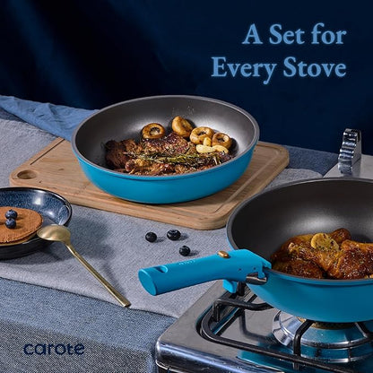 CAROTE 21pcs Pots and Pans Set, Nonstick Cookware Set Detachable Handle - Image 4