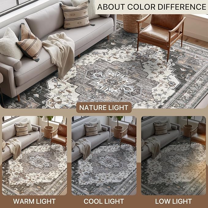 BEIMO Area Rugs 8x10 for Living Room Bedroom, Modern Vintage Machine Washable - Image 9
