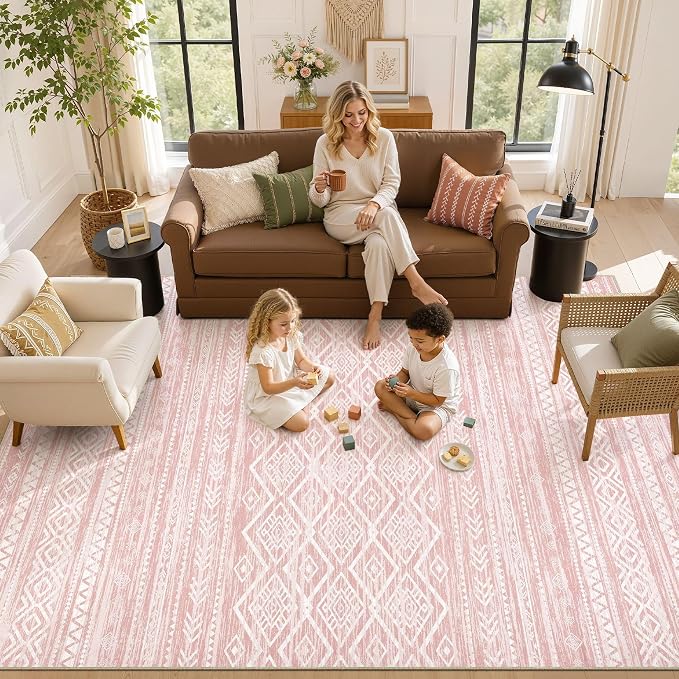 Nakagishi Area Rug Living Room Rugs: 8x10 Large Soft Machine Washable Boho - Image 8
