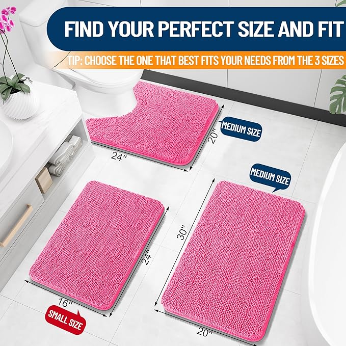 OLANLY Bathroom Rugs 30x20, Extra Soft Absorbent Chenille Bath Rugs, Rubber - Image 2