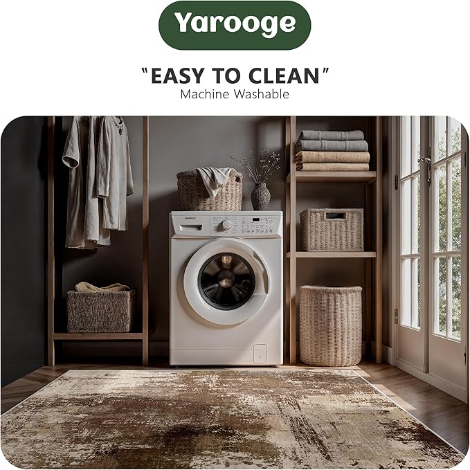 6x9 Area Rugs - Modern Abstract Washable Rug, Ultra Soft Non Slip Low Pile - Image 6