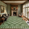 GarveeHome 8×10 Area Rugs for Living Room, Moss Green Checkered Rug，Modern by GarveeHome