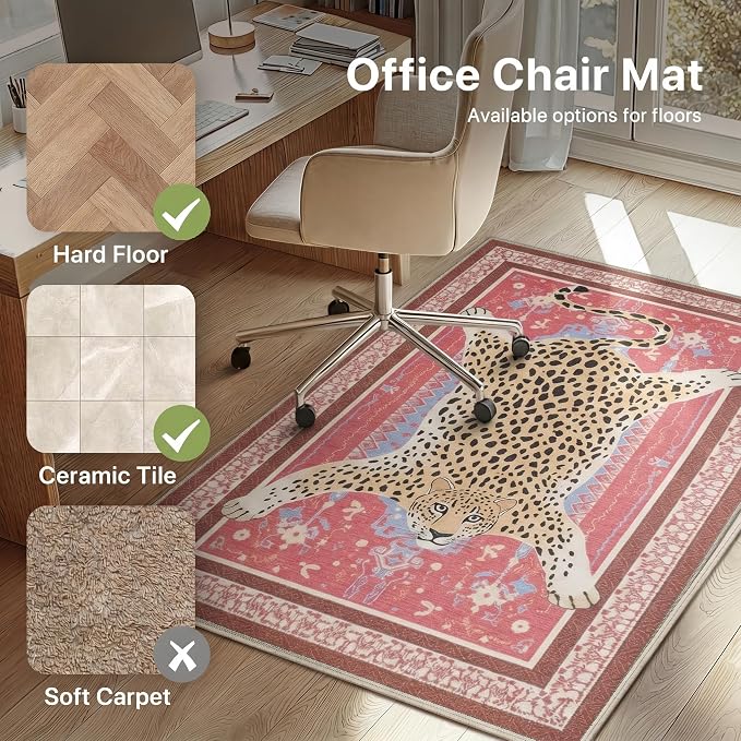 48"x72" Office Chair Mat for Hardwood Tile Floor, Under Desk Carpet Protector - Image 3