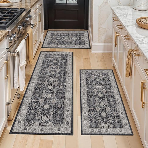 3 Pieces Kitchen Rug Sets: Farmhouse Washable Non-Slip Floor Mat by HYHAOYUNLAI