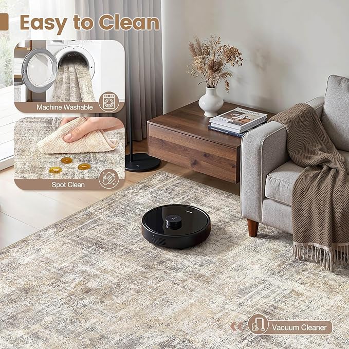 cotiled Washable 7x9 Area Rug for Living Room - Image 2