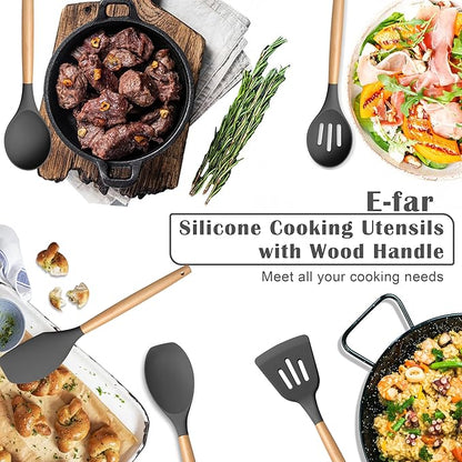 E-far Silicone Cooking Utensils Set, 5-Piece Kitchen Utensils Set - Image 6