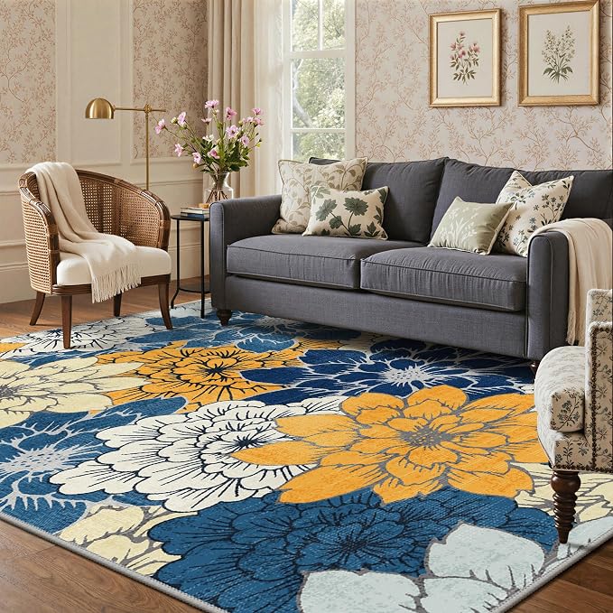GENIMO Indoor Outdoor Area Rug 9'x12', Machine Washable Rugs - Image 9