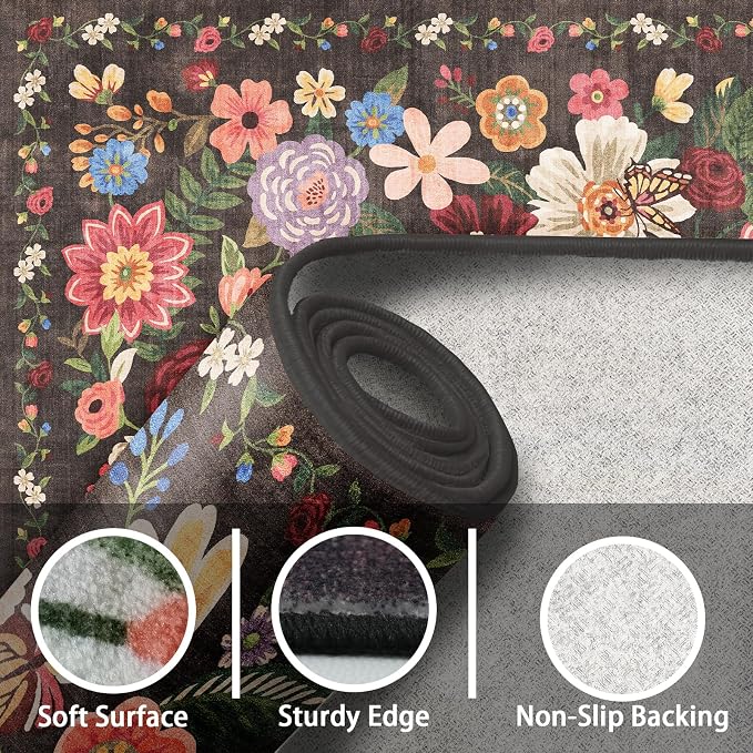 Espresso Living Room Rugs, Area Rugs 5x7 Rug - Image 2