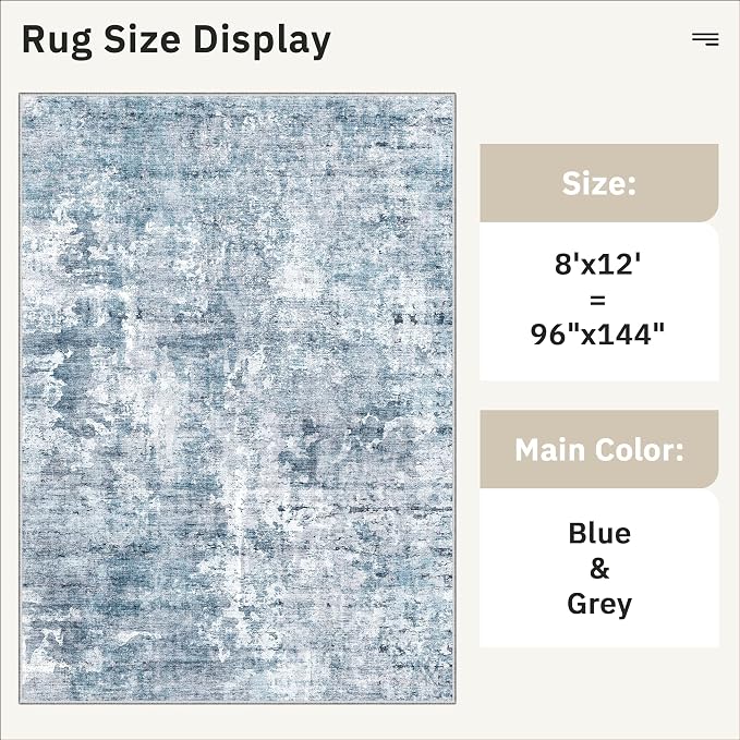 Soalmost Washable Area Rug 8x12, Large Soft Rugs - Image 5