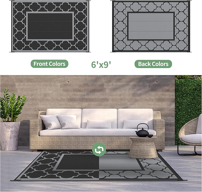GENIMO 6' x 9' Outdoor Rug Waterproof - Image 4