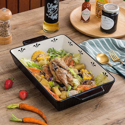 Baking Dishes Bakeware Set Ceramic Casserole Dish, Rectangular Shape, Oven safe - Image 7