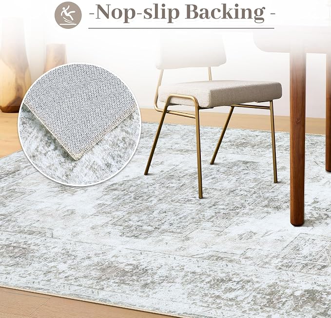 XLUEZ Area Rug 9x12 Living Room Rug, Machine Washable Vintage Distressed - Image 6
