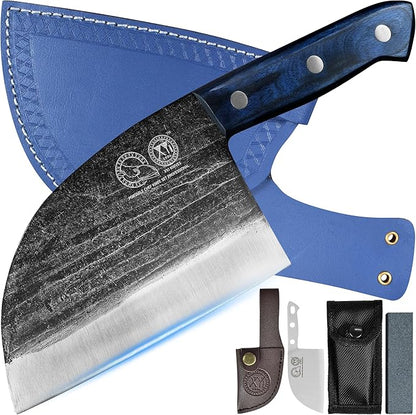 XYJ Authentic Since 1986, Ancient Forged Butcher Knives, Serbian Chef Knife by XYJ