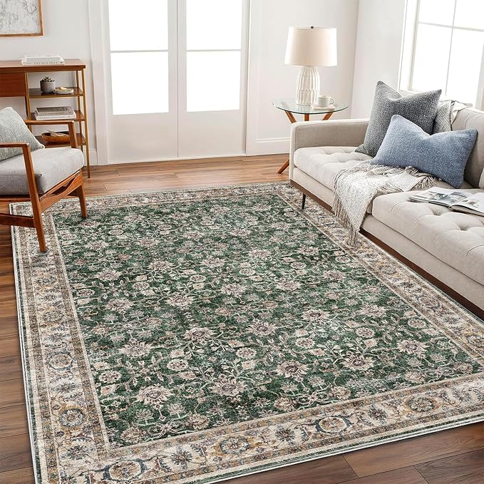 CHAMPLANT Area Rug 6'x9' Washable Vintage Traditional Floor Cover Thin Retro by CHAMPLANT