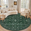 Round Area Rug for Living Room: 6ft Washable Vintage Boho Soft Thin Circle Rug by EXPEDIX