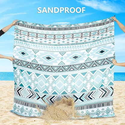 HIHOHO Beach Blanket Waterproof Sandproof Extra Large Beach Mat 79" X - Image 4