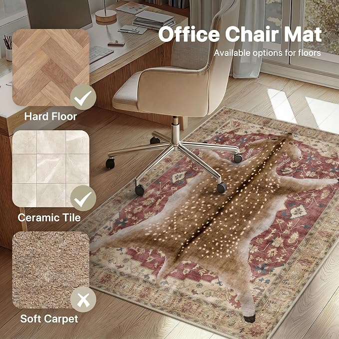 48"x60" Office Chair Mat for Hardwood Tile Floor, Under Desk Carpet Protector - Image 3