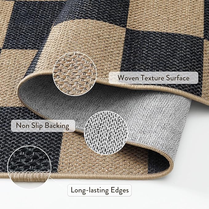 Lahome Colette Checkered Easy Jute Rug, 9x12 Area Rug - Image 6