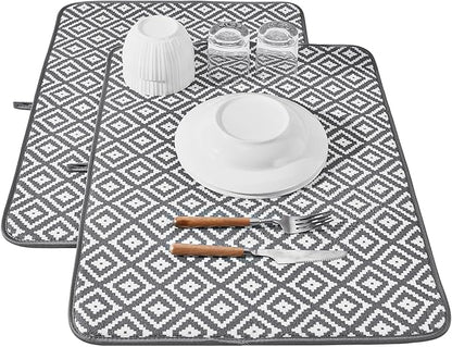 Subekyu 2 Pack Dish Drying Mat, 24*18 inch Ultra Absorbent Microfiber Dishes by SUBEKYU