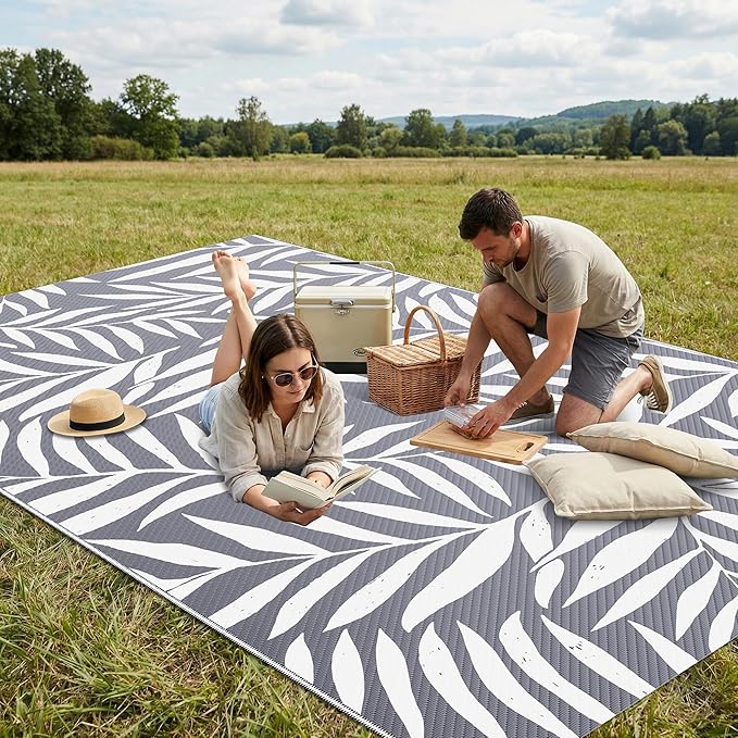 Smiry Outdoor Rug 5x8 ft, Waterproof Reversible Plastic Straw Rugs, Outdoor - Image 4
