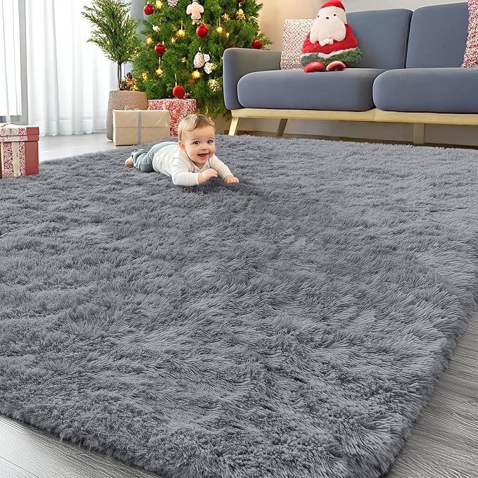 OLANLY 6x6 Area Rugs for Living Room Bedroom, Machine Washable Soft Fluffy by OLANLY