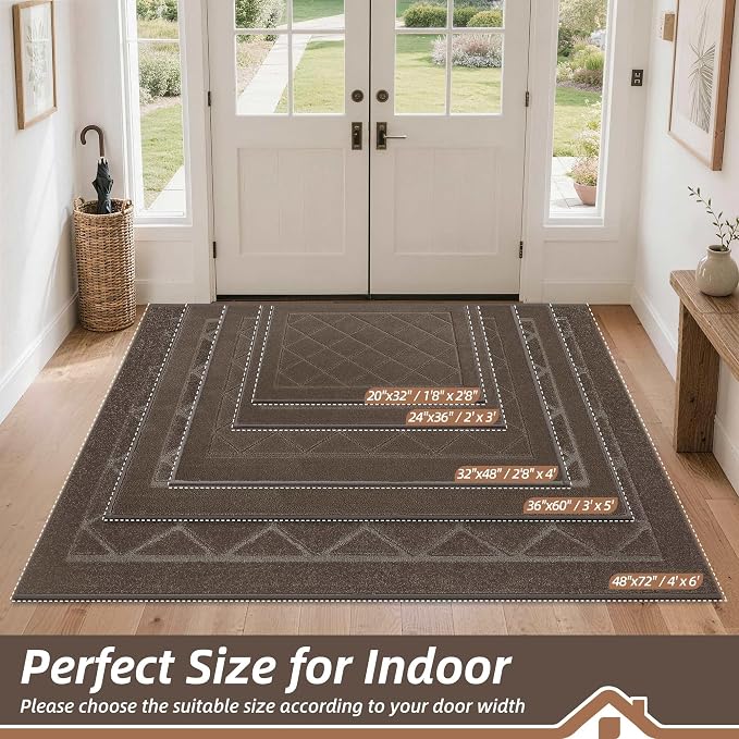 BEQHAUSE Dirt Trapper Door Mat 24" x 36", Doormat Non-Slip Entryway Rugs - Image 2