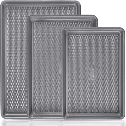 HONGBAKE 3 Pack Nonstick Ceramic Baking Sheet Pan Set by HONGBAKE
