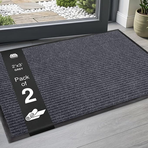 2 Pack Heavy Duty Entry Mat 2' x 3', Low Profile Door Rug by Unknown