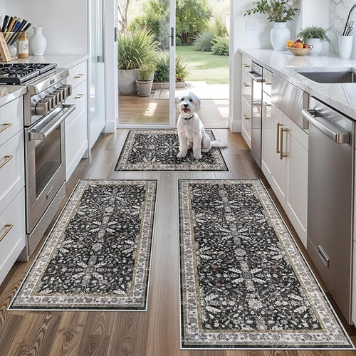 3-Piece Washable Kitchen Rug Set of 3 by BYYVOORugsforYourHome