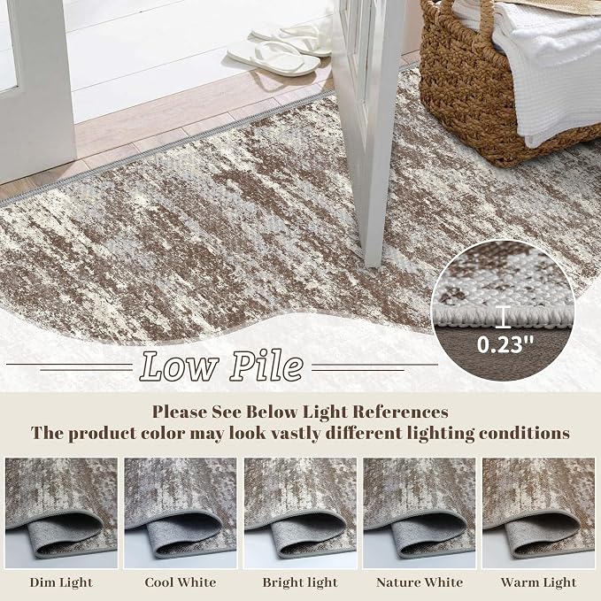 3x5 Area Rug Washable Entryway Rug Non Slip Abstract High-Stain Resistance No - Image 4