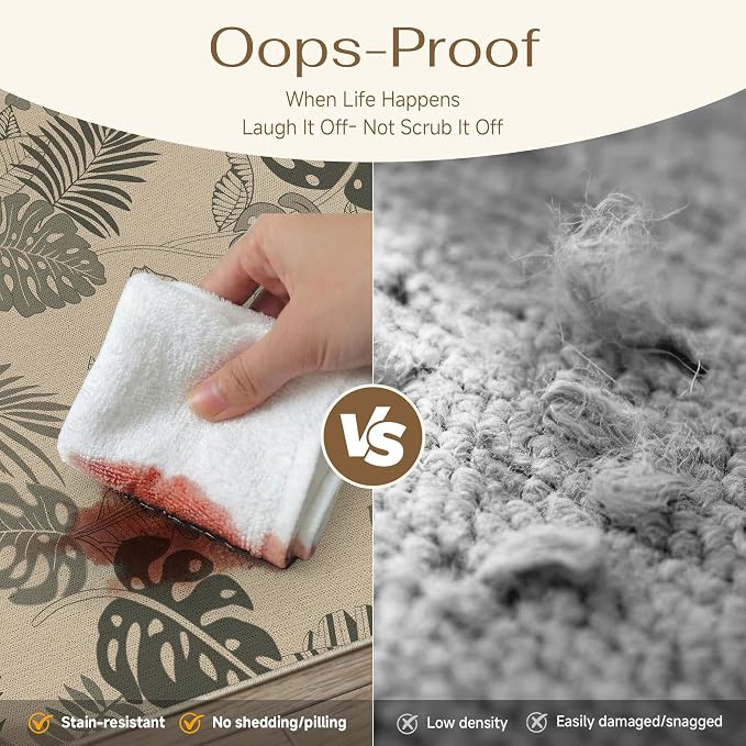 Easy Jute Rug Outdoor Indoor 6x9 Patio Mat Porch Light Brown Natural Non Slip - Image 4