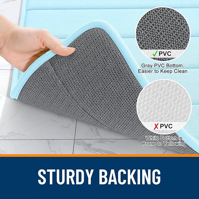 OLANLY Memory Foam Long Bathroom Rugs Runner 59x20, Super Soft Absorbent Bath - Image 7