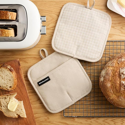 KITCHENAID Gourmet Series Gridlines Pot Holders 2-Pack Set, Heat Resistant up - Image 2