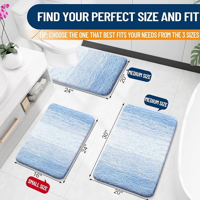 OLANLY Bathroom Rugs Mat 36x24, Extra Soft Absorbent Microfiber Bath Rugs - Image 2