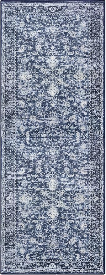 KILOCOCO Runner for Hallway 2.6x10 Runner Rug Printed Vintage Floral Washable - Image 9