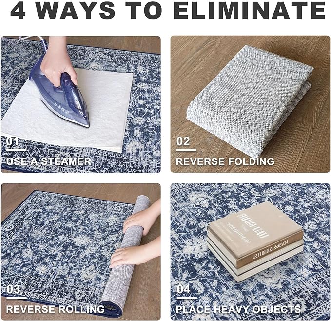 KILOCOCO Runner for Hallway 3x16 Runner Rug Printed Vintage Floral Washable Rug - Image 9