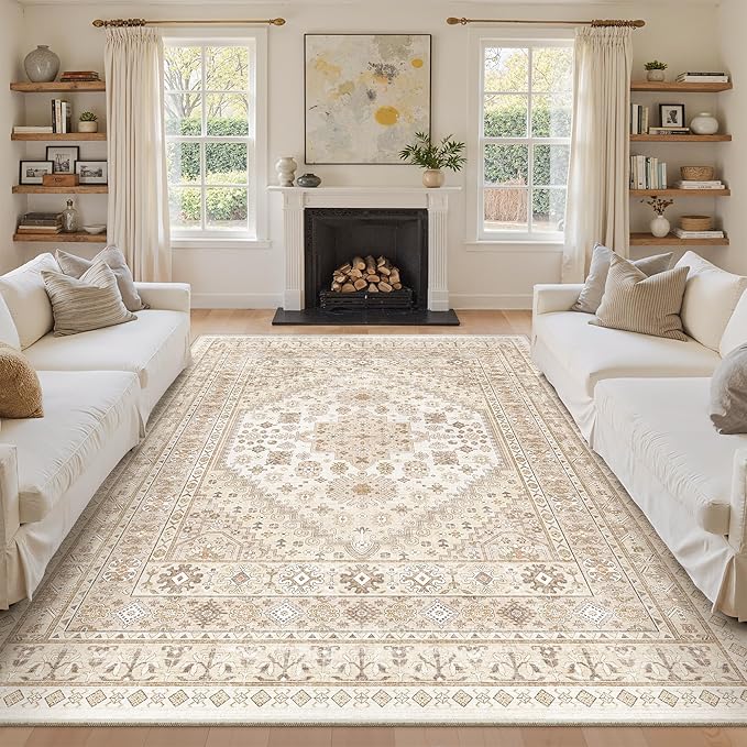 zesthome 8x12 Area Rugs, Stain Resistant Washable Rug, Ultra-Thin Rugs by Zesthome