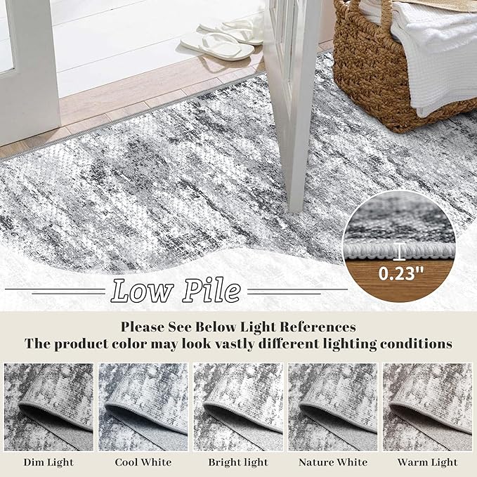 3x5 Area Rug Washable Entryway Rug Non Slip Abstract Tear and Stain Resistance - Image 6