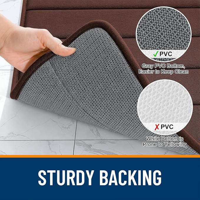 OLANLY Memory Foam Bath Mat 70x46, Super Soft Absorbent Bathroom Rugs, Quick Dry - Image 7