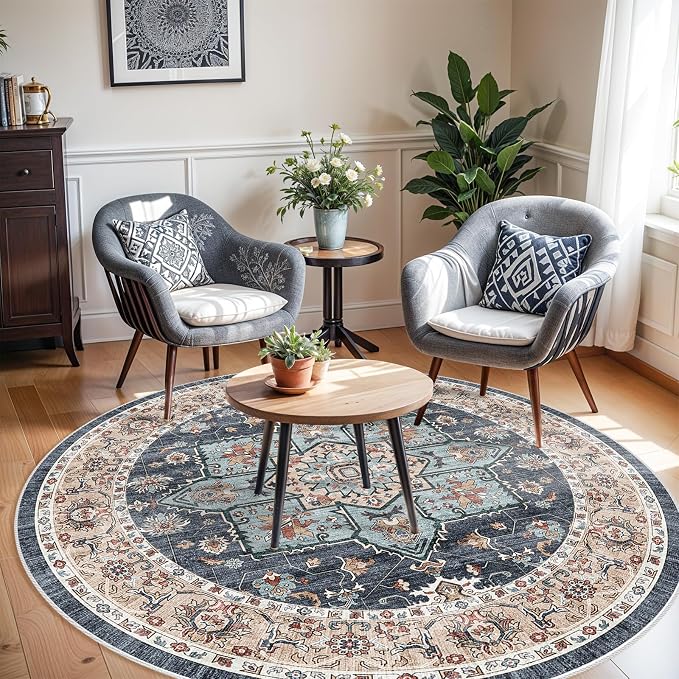 Washable Oriental Area Rug - 6ft Rugs - Image 2
