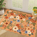 DUKINO 2x3 Entryway Rug, Floral Washable Indoor Door Mat by DUKINO
