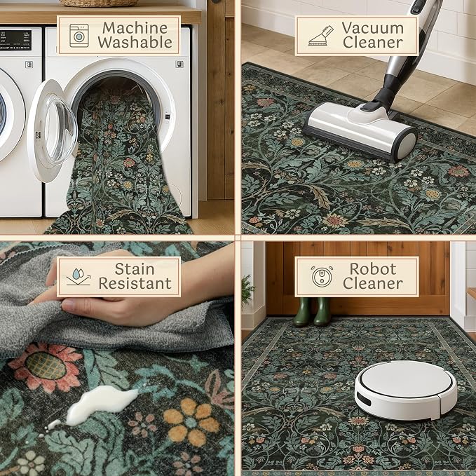 Washable 2'6"x8' Kitchen Runner Rugs Non Skid, 8ft Long Hallway Runner Rug - Image 4